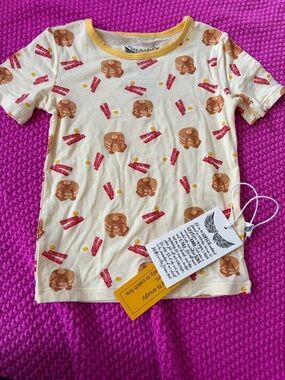 Free Birdees “Pancakes” SS Bamboo Tee, 3T NWT